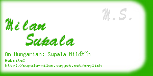 milan supala business card